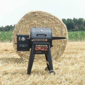 Barbecue à pellets PB550 avec pellets et balot de paille