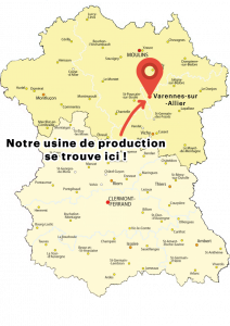 Granulés de bois fabriqués dans l'Allier (03). Carte de production de granulés de bois Allier