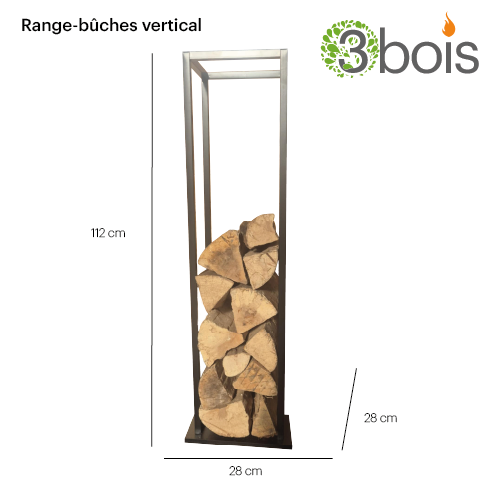 Range bûches vertical 3bois